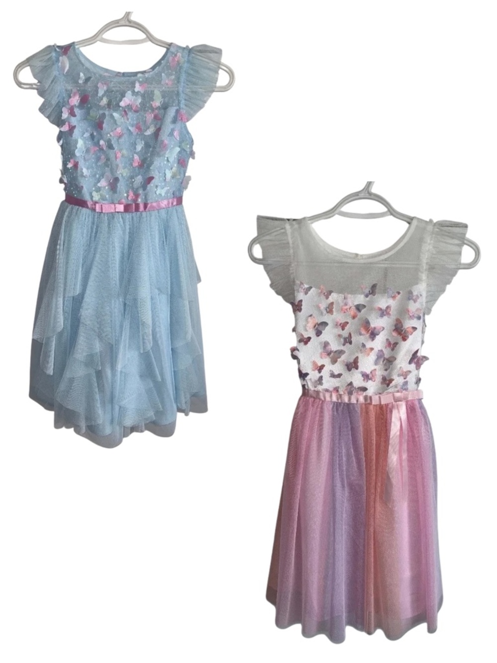 Butterfly Dresses in Blue and Pink, Girls Size 8